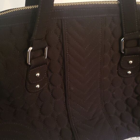 Very Nice Vera Bradley QuiltedBlack Purse Handbag - Picture 4 of 9